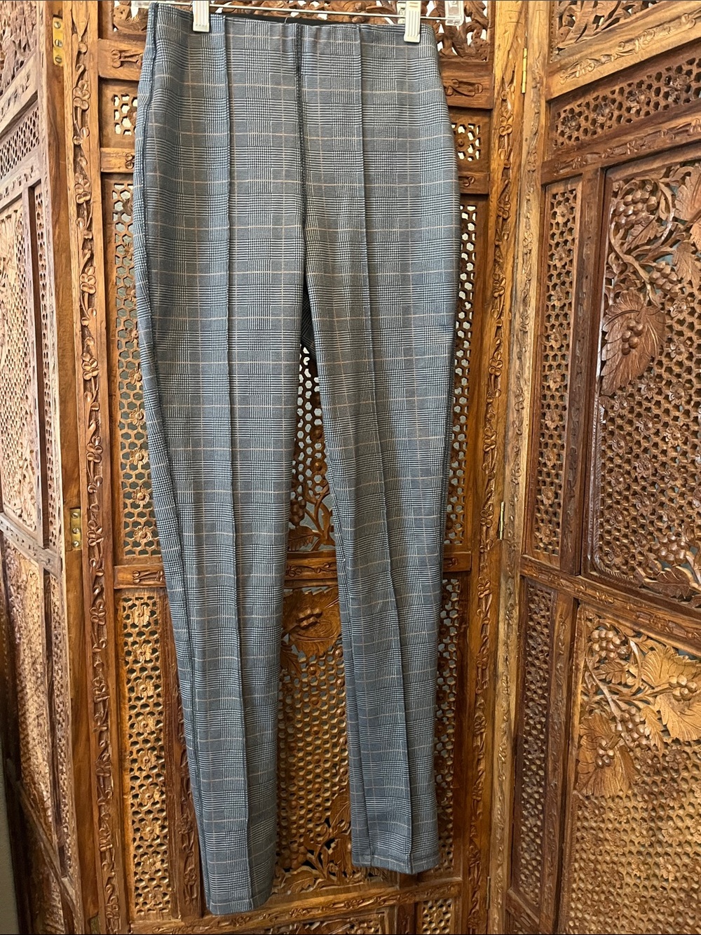 Altar'd State Grey Plaid Cropped Dress Pants